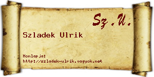 Szladek Ulrik névjegykártya